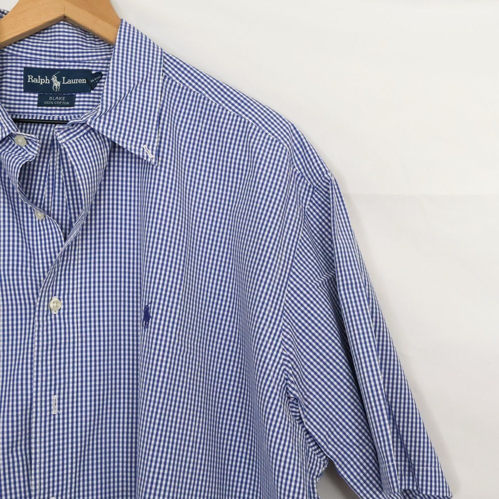 Ralph Lauren Men's Short Sleeve Blake Cotton Button Down Gingham Shirt - XL - Picture 3 of 6